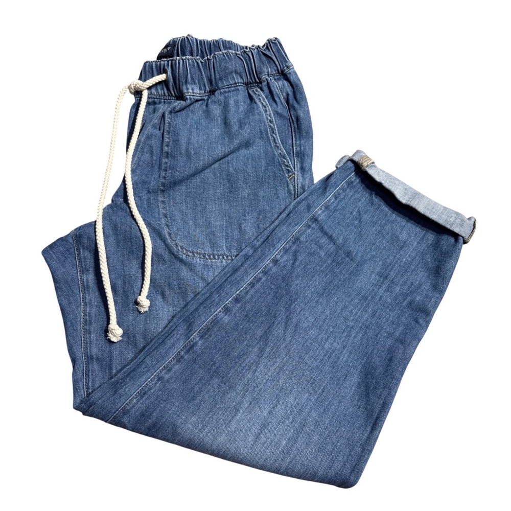 J.Crew Blue Drawstring Denim Pants Medium Wash 100% CottonWomens 27 BX538